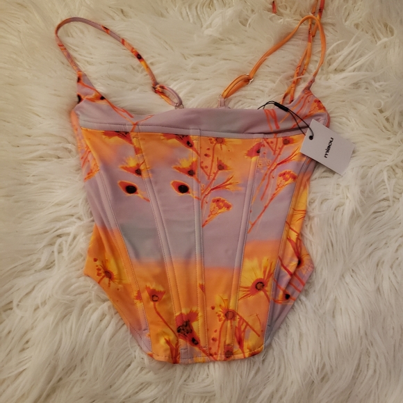 Miaou Venus Corset and Micro Mini Skirt Set in Sunrise - Picture 3 of 8